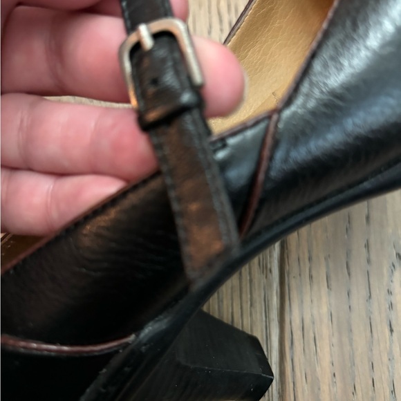 GNW Black leather round toe Mary Jane kitten heel Anna Pumps - 6 1/2 - Picture 2 of 8